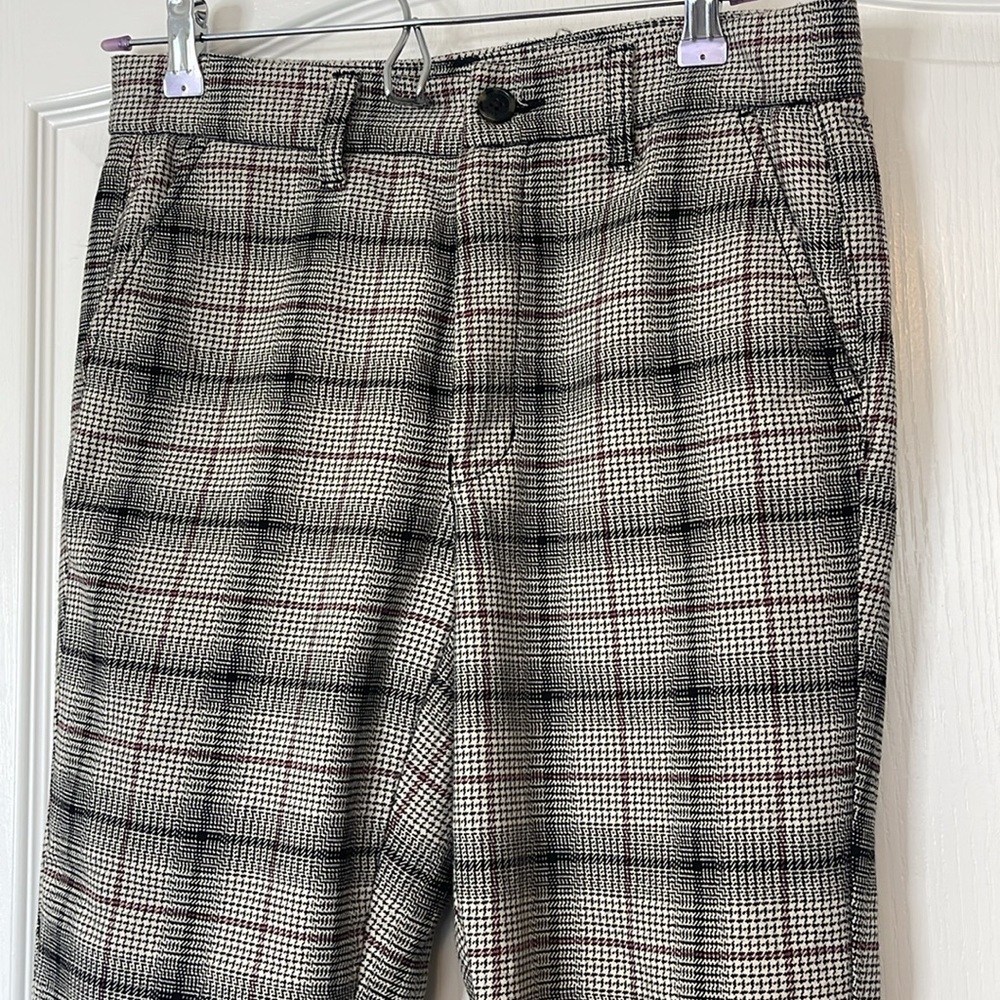 American Eagle Super High Rise Skinny Trousers Black Plaid Size 6 - Picture 2 of 12